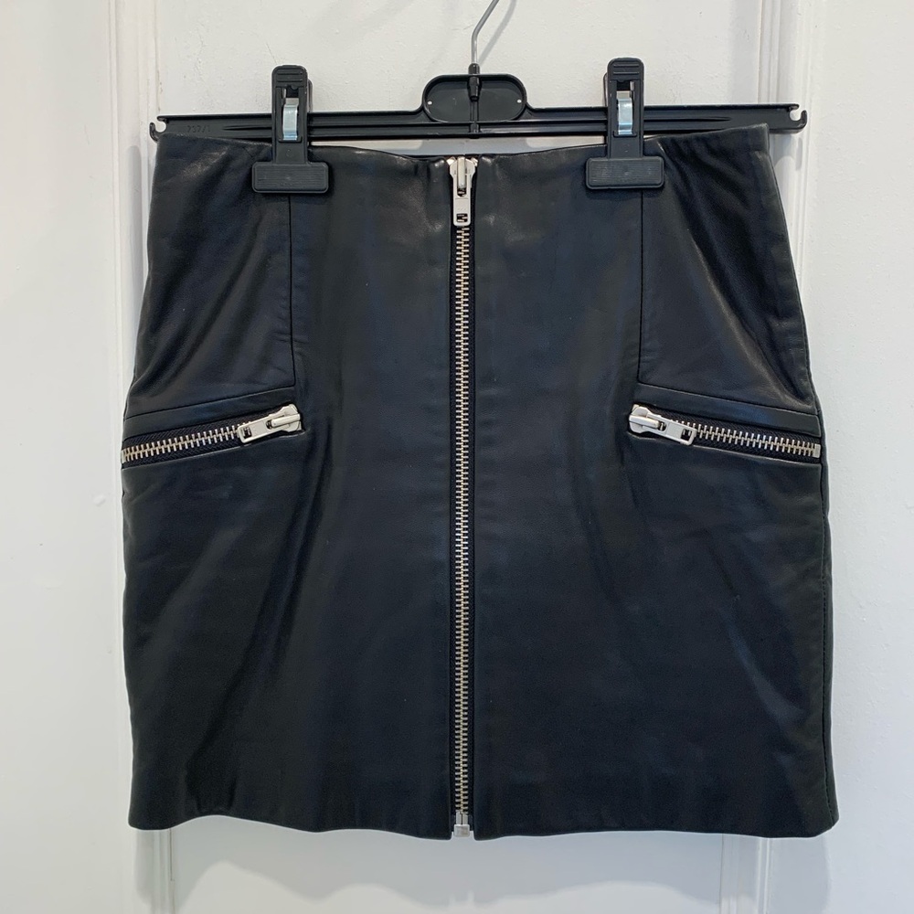 ba&sh Black Mini Skirt with Zipper Details
